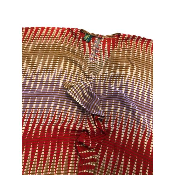 VTG Boho Batik Blouse S | Omah Laweyan Tribal Print Button‎ Top Earthy Vibes - Picture 11 of 11